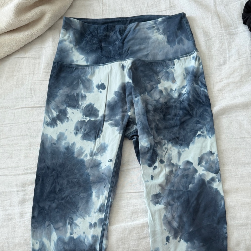 Women's Tie-Dye Navy High-Waist Leggings